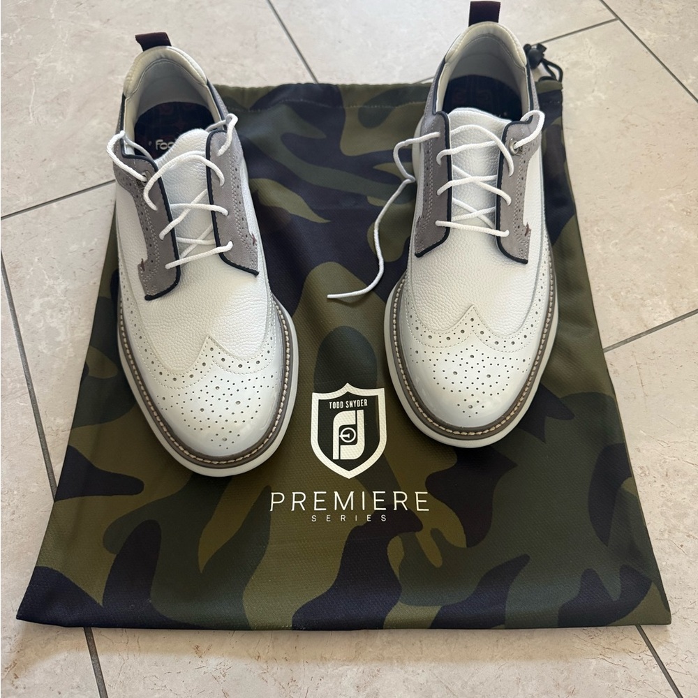 Todd Snyder for Foot Joy White and Gray Men's Golf Shoes
